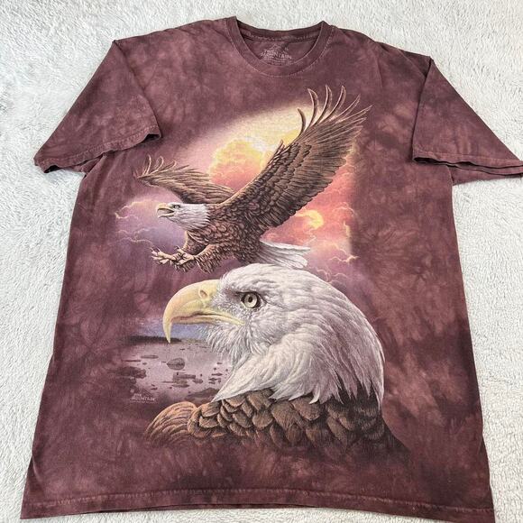 The Mountain burgundy eagle t-shirt men’s size XL Nature Art Tie-dye - Picture 1 of 8